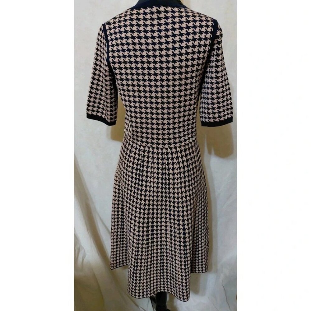 Ann Taylor Women's Small Houndstooth Pattern Blac… - image 2